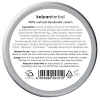Kalyan Herbal Natural Deodorant Cream - Frankincense, Cedarwood & Lemongrass